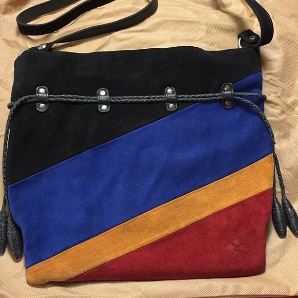Gorgeous Patricia Nash Suede Colorblock Collection Caffarelli Brand New - Picture 1 of 12